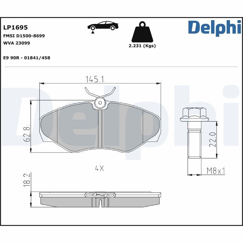 Delphi LP1695 Fren Balatası | Vauxhall Vivaro • Renault Trafic II • Nissan Primastar • Opel Vivaro A • 2.0 / 2.0 CDTI ürün görseli