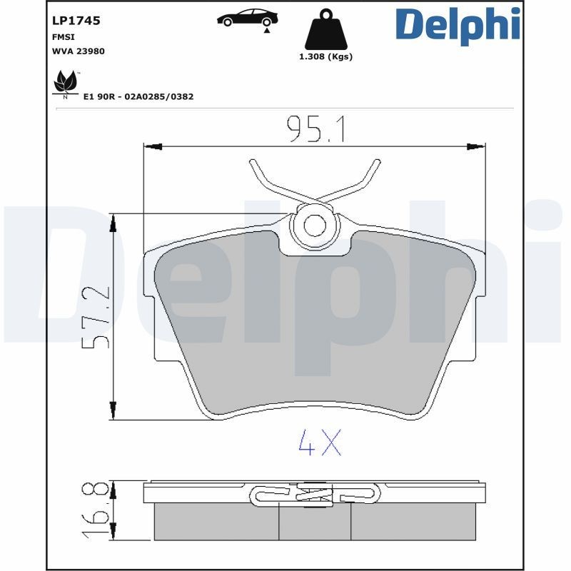 Delphi LP1745 Fren Balatası | VW Transporter • Vauxhall Vivaro • Renault Trafic • Nissan Nv300/Primastar • 2.0 / 2.0 dCi ürün görseli