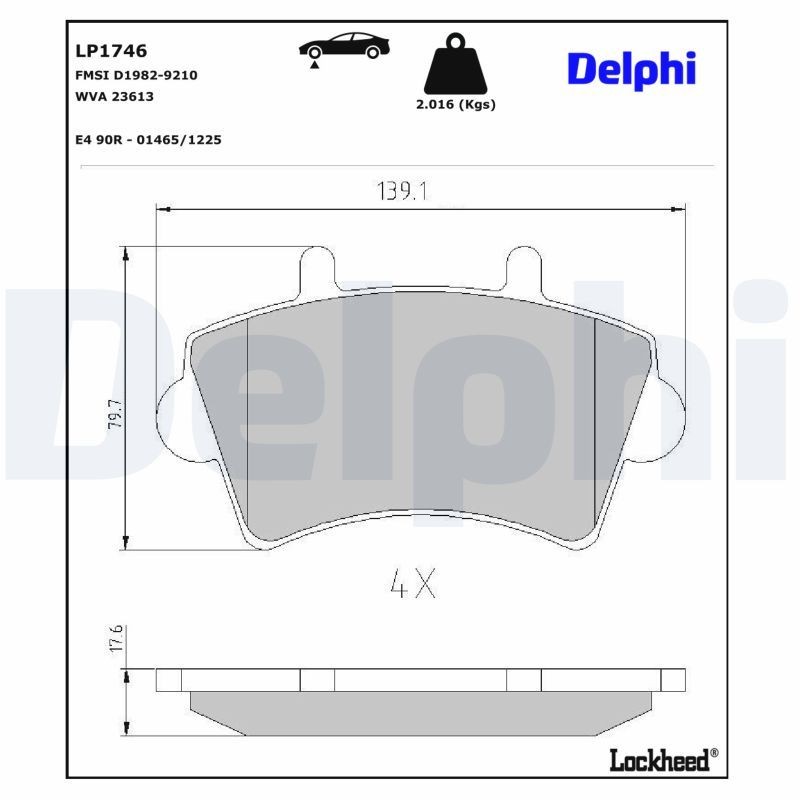 Delphi LP1746 Fren Balatası | Renault Master • Vauxhall Movano Mk1 • Opel Movano A • Nissan Interstar • 2.5 dCi / 2.5 CDTI ürün görseli