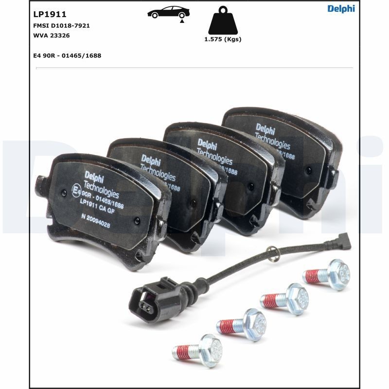 Delphi LP1911 Fren Balatası | VW Transporter/California T5/California T6/Multivan T6 • 2.0 TDI / 2.0 TSI ürün görseli