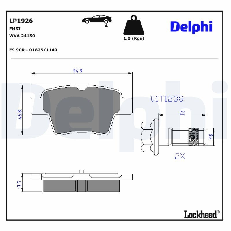 Delphi LP1926 Fren Balatası | Peugeot 307/207 • 2.0 HDi / 1.4 ürün görseli