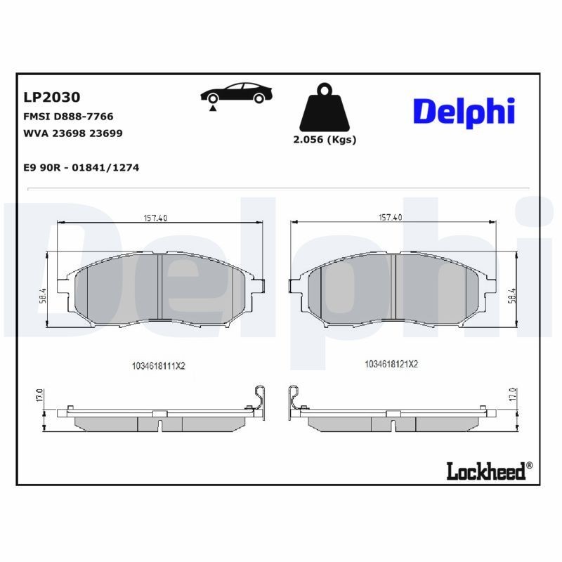 Delphi LP2030 Fren Balatası | Nissan Pathfinder III/Murano • Infiniti G/EX/Q70 • 3.7 / 2.5 dCi ürün görseli