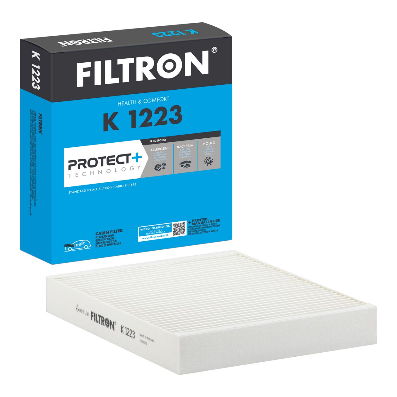 Filtron K1223 Polen Filtresi | Opel Astra/Insignia A/Zafira • Chevrolet Aveo • Saab 9-5 • 1.4 Benzin / 1.6 Benzin