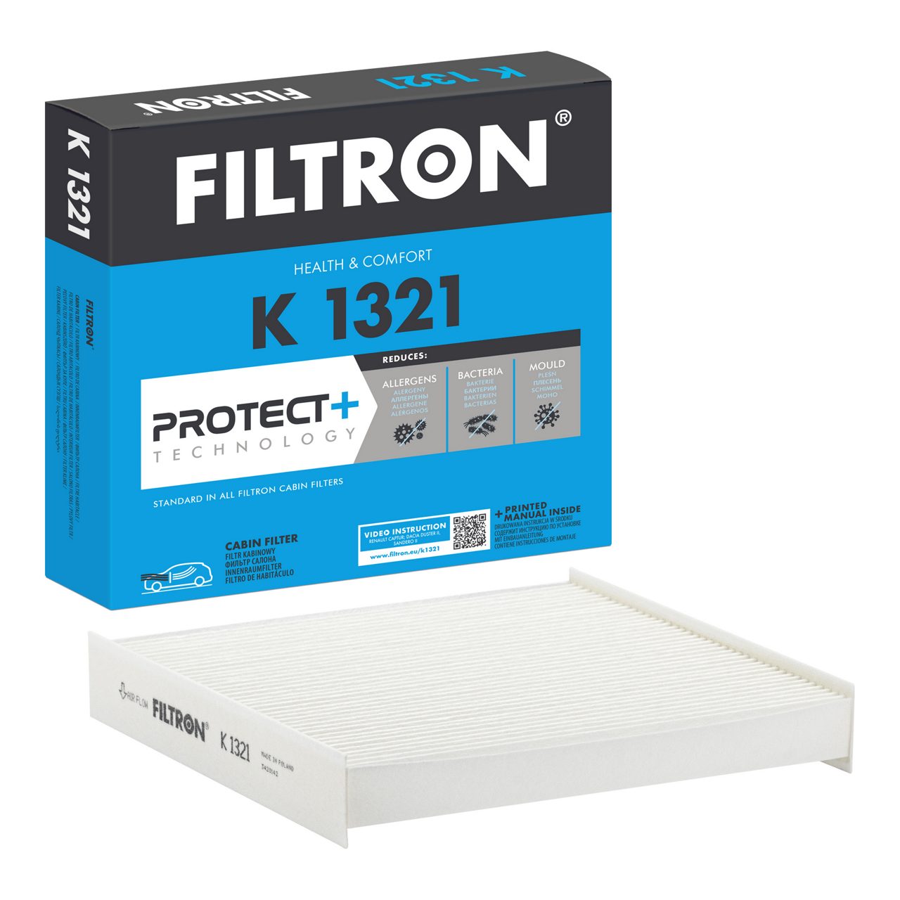 Filtron K8021 Polen Filtresi | Renault Clio/Captur • Dacia Logan/Duster/Sandero • 1.5 dCi / 1.6 Benzin