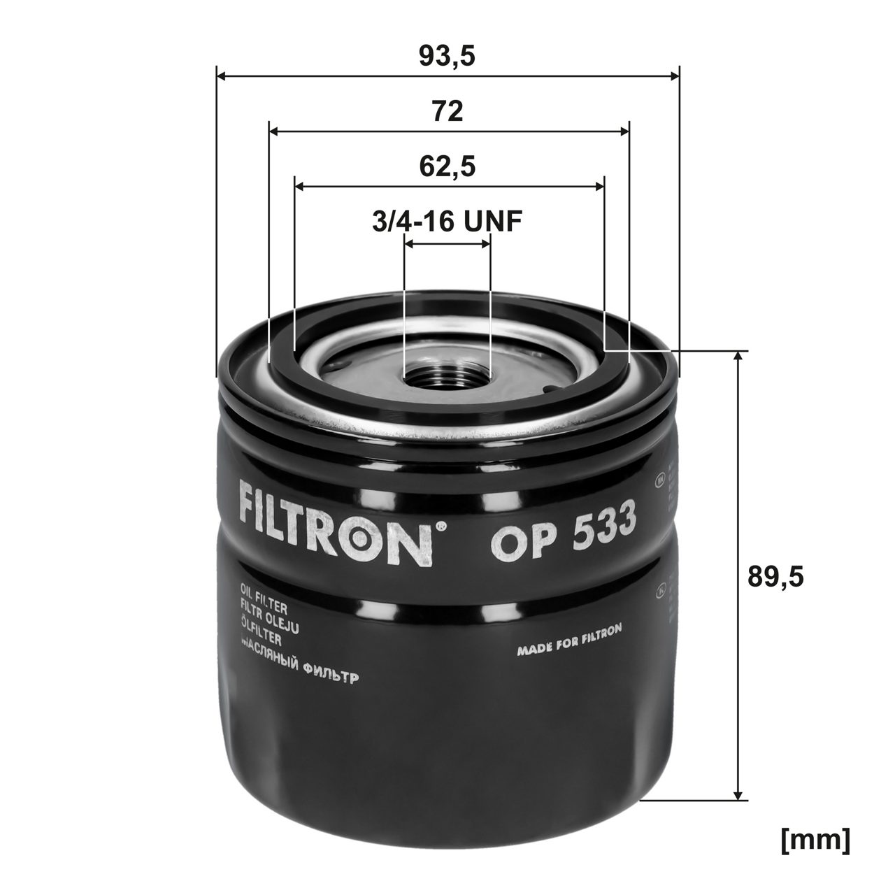 Filtron OP533 Yağ Filtresi | Fso Polonez • Lada VAZ/Nova • Renault Master I • Opel Commodore A • 1.6 Benzin / 1.5 Benzin