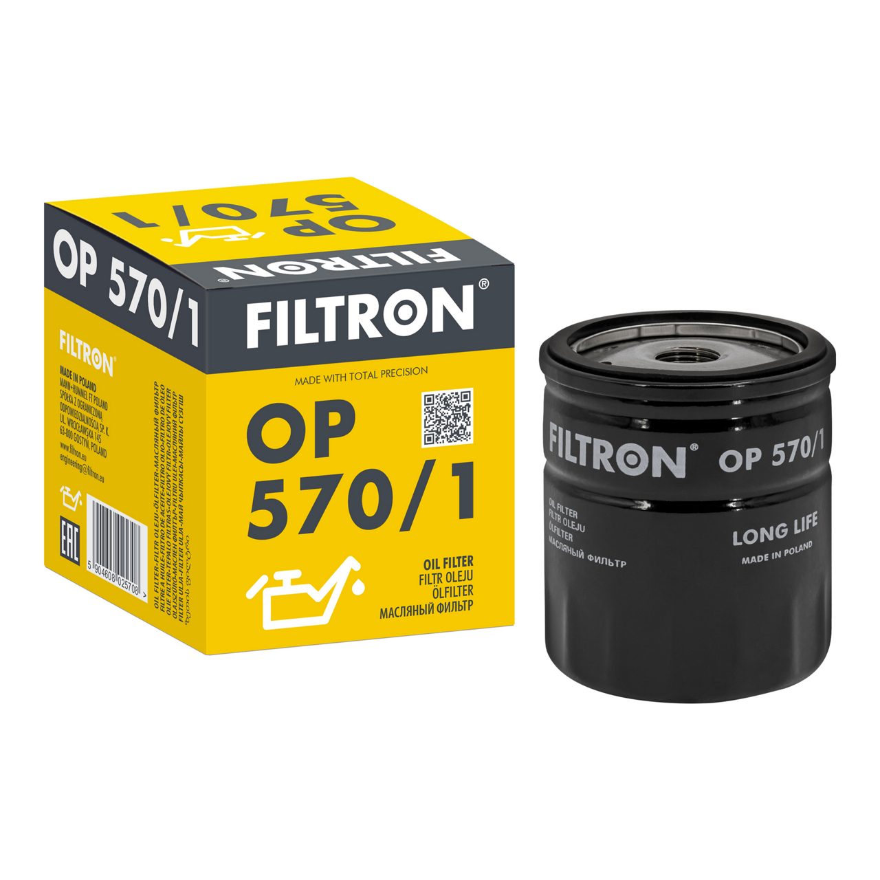 Filtron OP570/1 Yağ Filtresi | Opel Astra/Vectra/Omega B • Chevrolet Aveo/Cruze • 1.8 Benzin / 1.6 Benzin