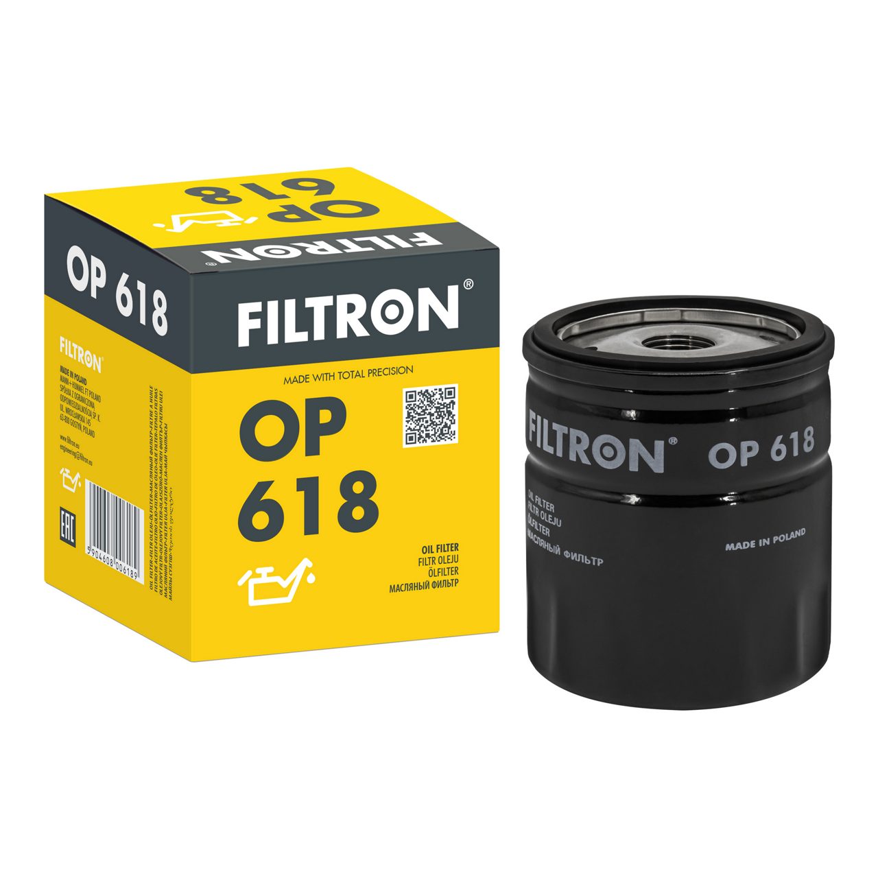 Filtron OP618 Yağ Filtresi | Toyota Hiace/Corolla/Hilux • Lexus LS/GS • 1.6 Benzin / 2.5 D-4D ürün görseli