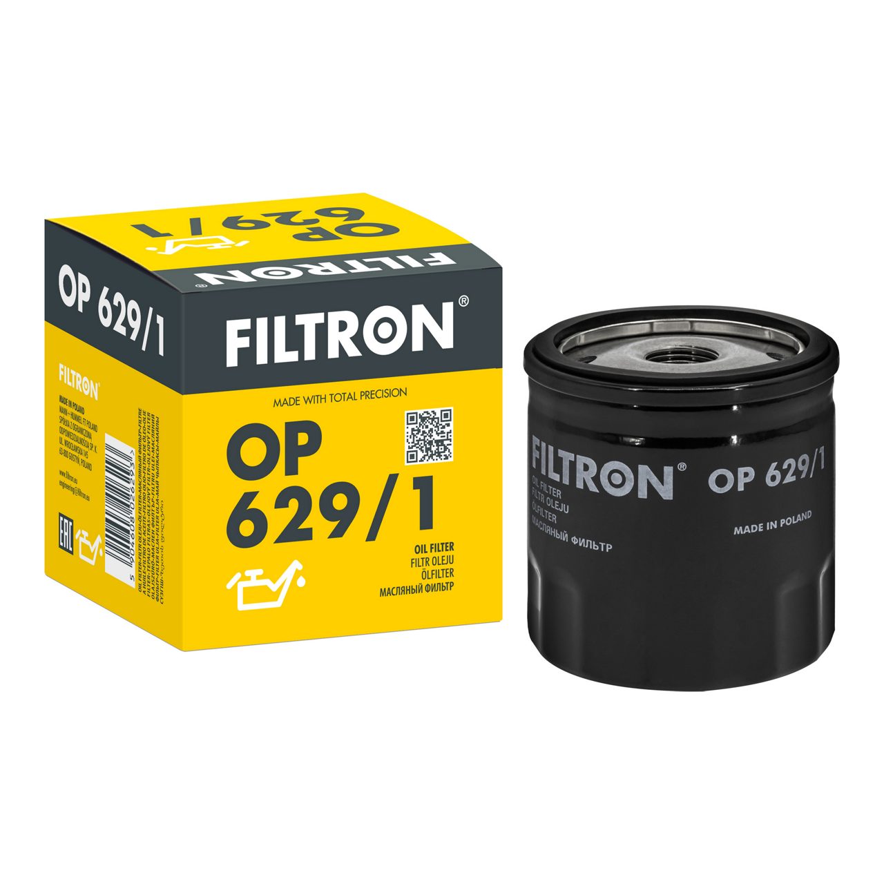 Filtron OP629/1 Yağ Filtresi | Ford Focus/Fiesta/Mondeo • Volvo S60 II/V40 • 1.6 Benzin / 1.3 Benzin