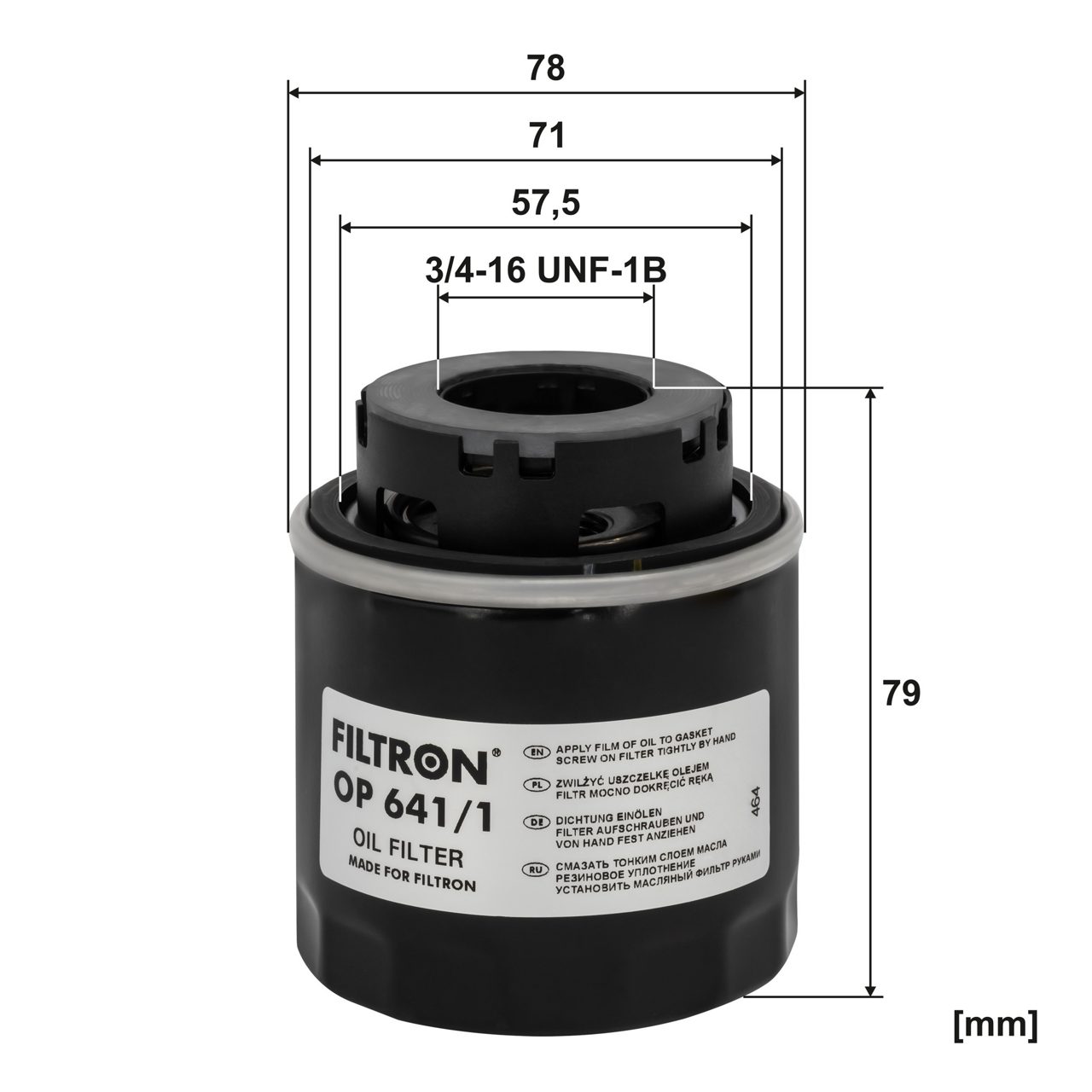Filtron OP641-1 Yağ Filtresi | VW Golf/Touran/Passat • Seat Ibiza IV • Audi A3 • 1.4 TSI / 1.2 TSI ürün görseli
