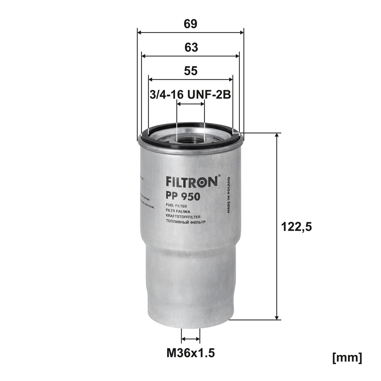 Filtron PP950 Yakıt Filtresi | Toyota Avensis/Corolla/RAV 4 • Mazda 626 V/323 • 2.0 D-4D / 2.2 D-4D ürün görseli