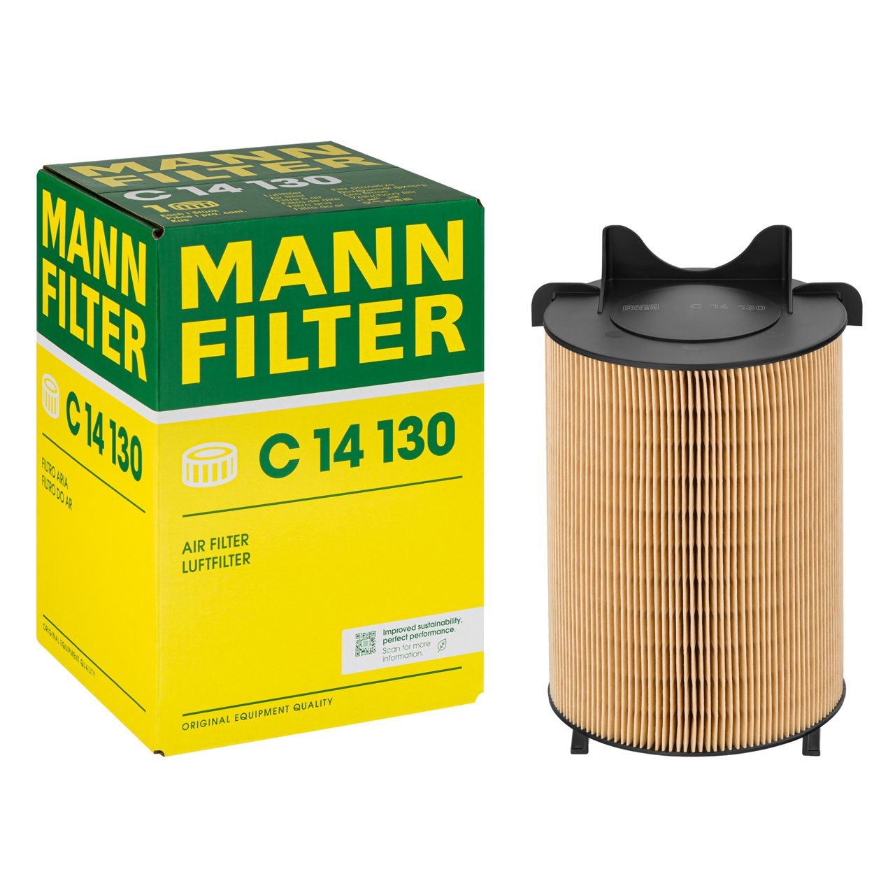 MANN C14130 Hava Filtresi | VW Golf/Caddy III • Skoda Octavia II • Audi A3 • Seat Altea • 1.2 TSI / 1.4 TSI
