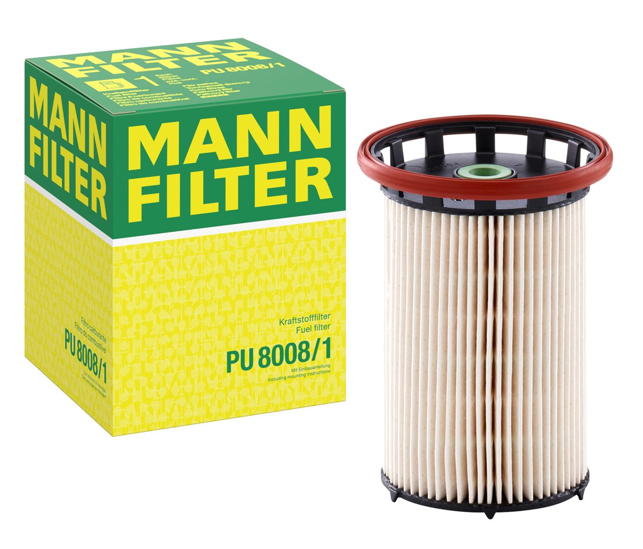 MANN PU8008/1 Yakıt Filtresi | VW Passat/CC/Sharan/Tiguan • Seat Alhambra • Audi Q3 • 2.0 TDI / 1.6 TDI