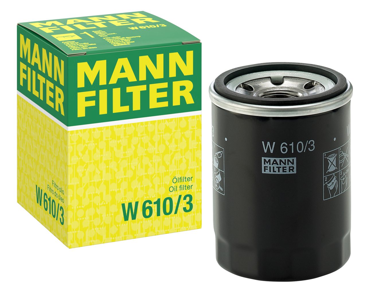 MANN W610/3 Yağ Filtresi | Mitsubishi Lancer/Galant/Carisma • Fiat Punto/Panda • 2.0 Benzin / 1.2 Benzin