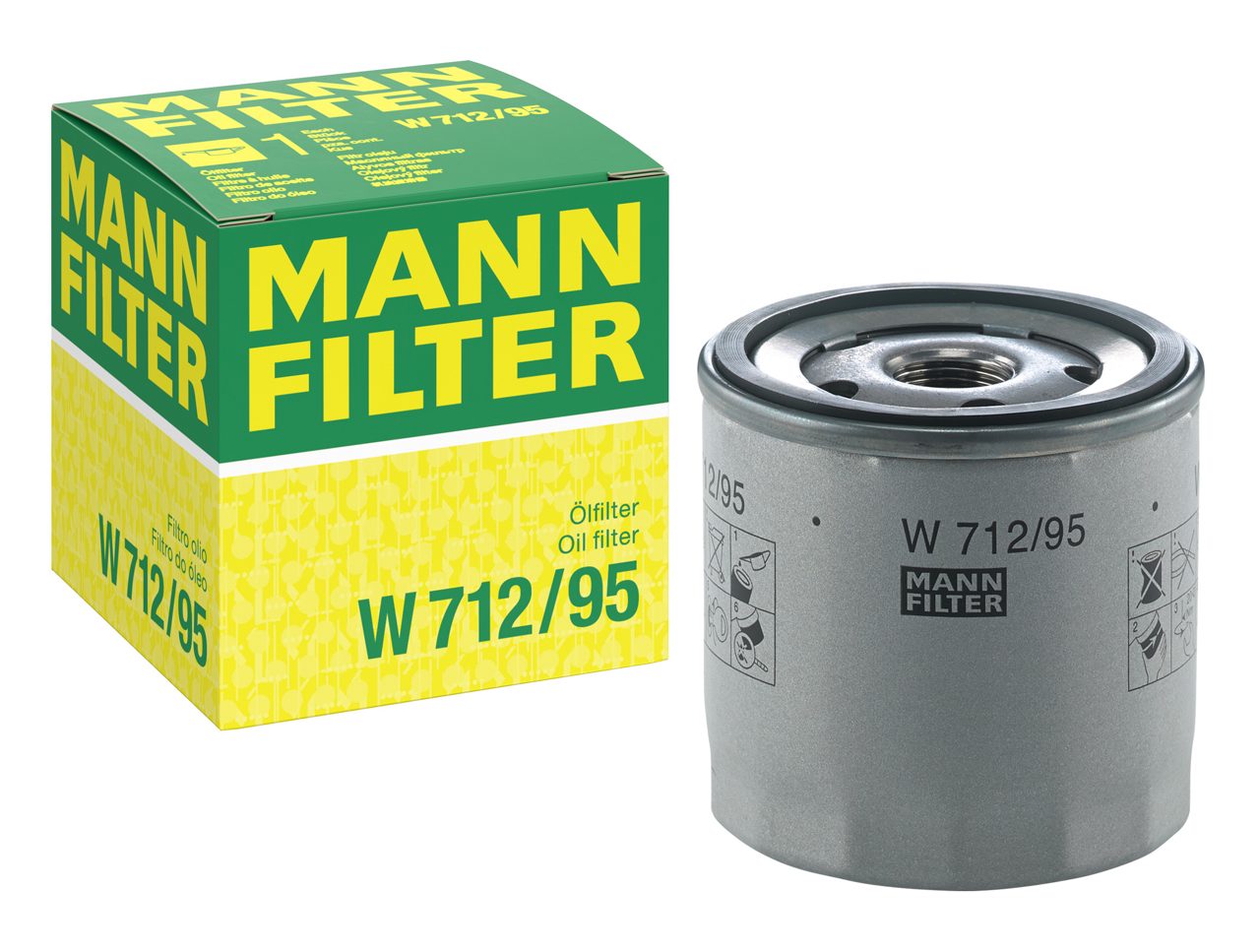 MANN W712/95 Yağ Filtresi | VW Golf/Caddy • Seat Leon/Ibiza • Audi A3 • 1.4 TSI / 1.0 TSI